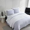 imageVera Wang  Quilt Set Super Soft Bedding with Matching Sham Elegant Room Essentials Seersucker Stripe Blue QueenRainbow Stitch Blue