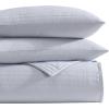 imageVera Wang  Quilt Set Super Soft Bedding with Matching Sham Elegant Room Essentials Seersucker Stripe Blue QueenRainbow Stitch Blue