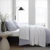 imageVera Wang  Quilt Set Super Soft Bedding with Matching Sham Elegant Room Essentials Seersucker Stripe Blue QueenRainbow Stitch Blue