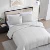 imageVera Wang  Duvet Cover Queen Size Soft Cotton Face wCrisp Cotton Percale Reverse Lightweight Bedding for Year Round Comfort 3 Piece Bed Set wMatching Pillowcases Woven Tucks GreyWoven Tucks Beige