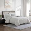 imageVera Wang  Duvet Cover Queen Size Soft Cotton Face wCrisp Cotton Percale Reverse Lightweight Bedding for Year Round Comfort 3 Piece Bed Set wMatching Pillowcases Woven Tucks GreyWoven Tucks Beige