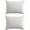 imageVera Wang  Duvet Cover Queen Size Soft Cotton Face wCrisp Cotton Percale Reverse Lightweight Bedding for Year Round Comfort 3 Piece Bed Set wMatching Pillowcases Woven Tucks GreyWoven Tucks Beige