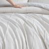 imageVera Wang  Duvet Cover Queen Size Soft Cotton Face wCrisp Cotton Percale Reverse Lightweight Bedding for Year Round Comfort 3 Piece Bed Set wMatching Pillowcases Woven Tucks GreyWoven Tucks Beige
