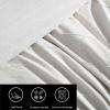 imageVera Wang  Duvet Cover Queen Size Soft Cotton Face wCrisp Cotton Percale Reverse Lightweight Bedding for Year Round Comfort 3 Piece Bed Set wMatching Pillowcases Woven Tucks GreyWoven Tucks Beige