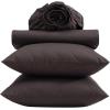 imageVera Wang  Queen Size Sheets Set MoistureWicking ampamp Smooth Cooling Cotton Lightweight for Year Round Comfort Bed Sheets with Matching Pillowcases ampamp Fitted Sheet Cool Comfort BrownCool Comfort Brown