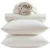 imageVera Wang  Queen Size Sheets Set MoistureWicking ampamp Smooth Cooling Cotton Lightweight for Year Round Comfort Bed Sheets with Matching Pillowcases ampamp Fitted Sheet Cool Comfort BrownCool Comfort Beige