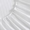 imageVera Wang  Queen Size Sheets Set Smooth ampamp Crisp Cotton wTextured Weave Lightweight for Year Round Comfort Bed Sheets with Matching Pillowcases ampamp Fitted Sheet Dobby Stripe WhiteCool Comfort White