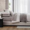 imageVera Wang  Queen Size Sheets Set Smooth ampamp Crisp Cotton wTextured Weave Lightweight for Year Round Comfort Bed Sheets with Matching Pillowcases ampamp Fitted Sheet Dobby Stripe WhiteCool Comfort Pink