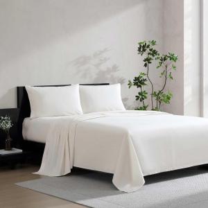 imageVera Wang  Queen Size Sheets Set MoistureWicking ampamp Smooth Cooling Cotton Lightweight for Year Round Comfort Bed Sheets with Matching Pillowcases ampamp Fitted Sheet Cool Comfort BrownCool Comfort Beige