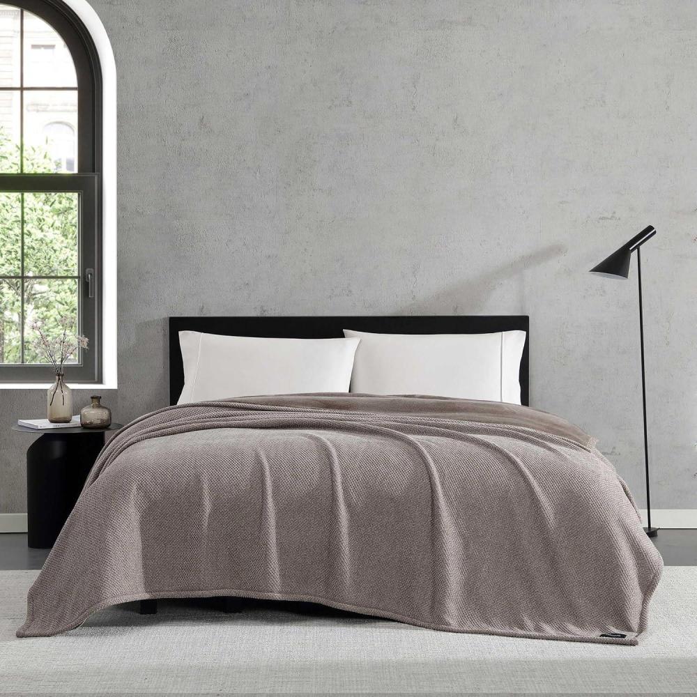 imageVera Wang  Queen Size Blanket Soft Textured Bedding with Cozy Chenille Finish ampamp Refined Jacquard Weave Throw Blanket for Bed or Couch with WhipStitch Hem BrownBrown