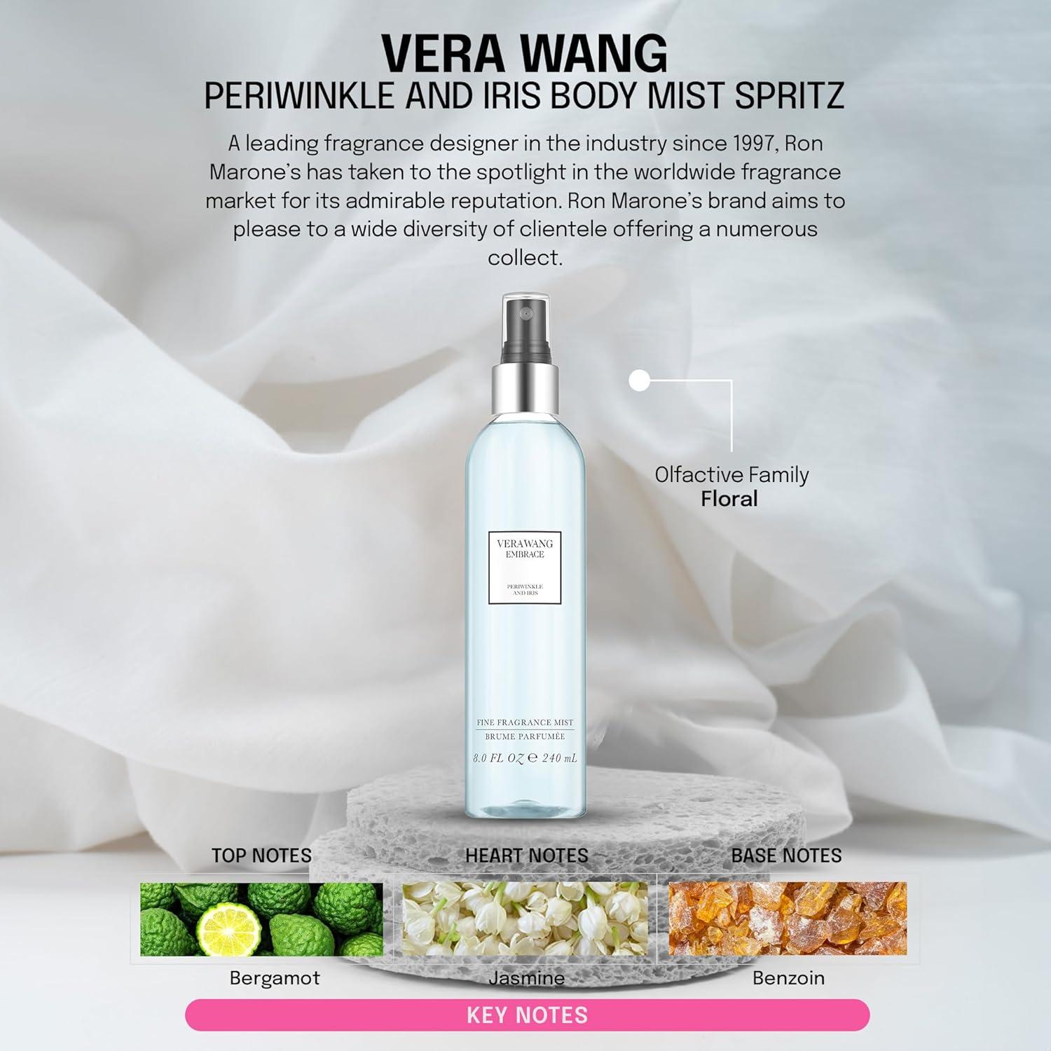 imageVera Wang Embrace Periwinkle and Iris Body Mist 84 fl oz Pack of 1 Notes of Bergamot Periwinkle and Vanilla Womens Fragrance Long Lasting Everyday FragrancePeriwinkle  Iris
