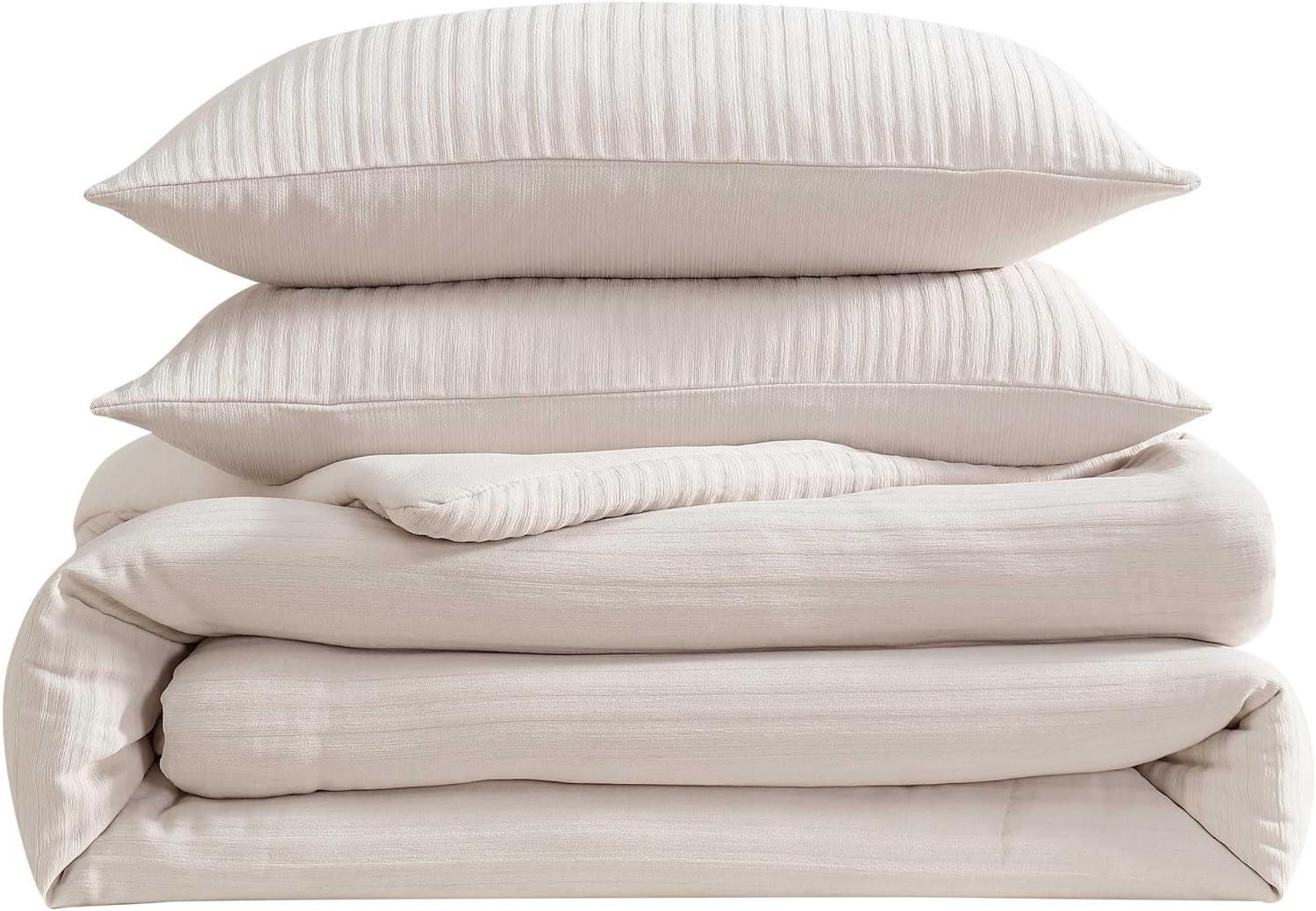 imageVera Wang  King Comforter Set UltraSoft Chenille Bedding wMatching Pillowcases Lightweight for Year Round Comforter 3 Piece Bed Set BeigeChenille Beige