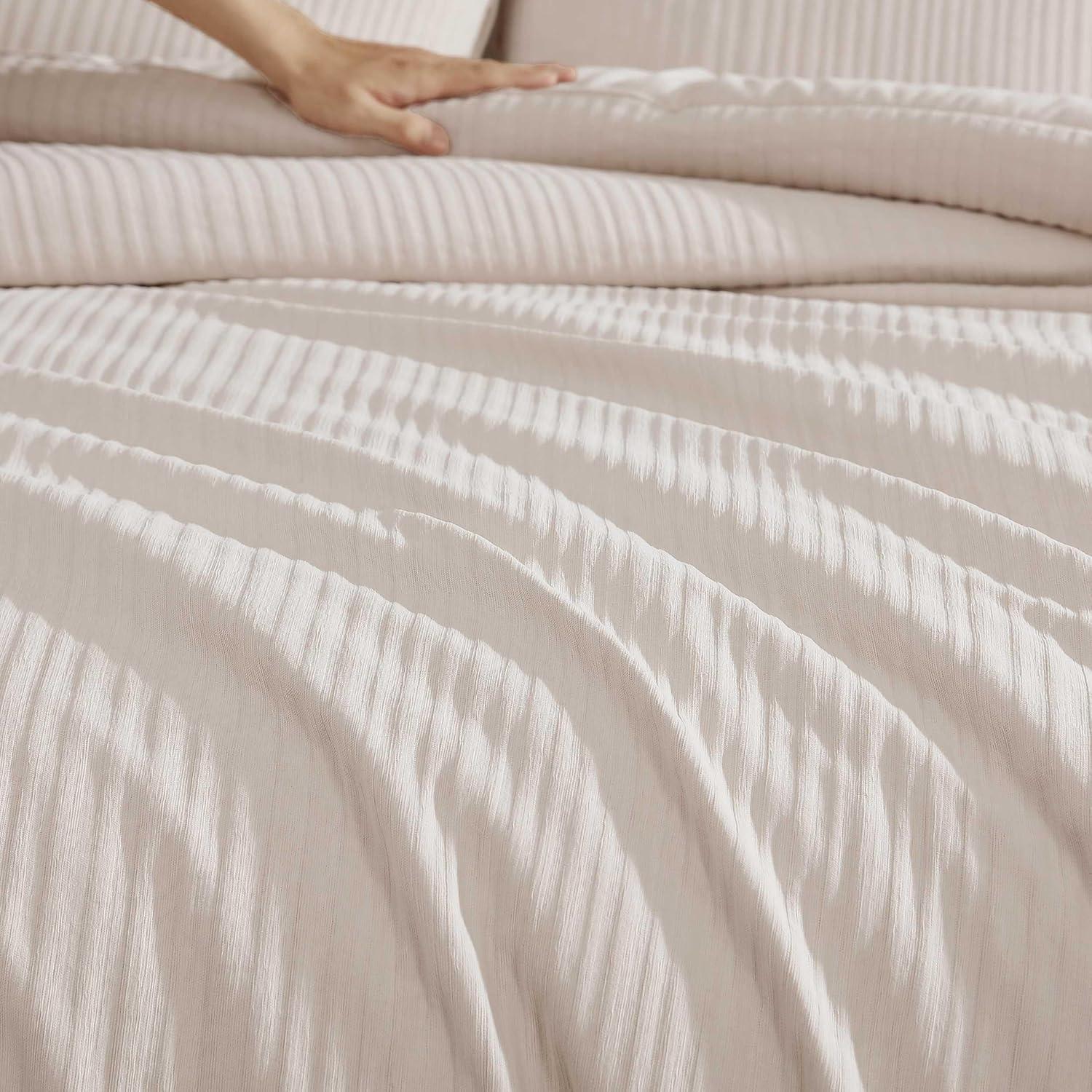 imageVera Wang  King Comforter Set UltraSoft Chenille Bedding wMatching Pillowcases Lightweight for Year Round Comforter 3 Piece Bed Set BeigeChenille Beige