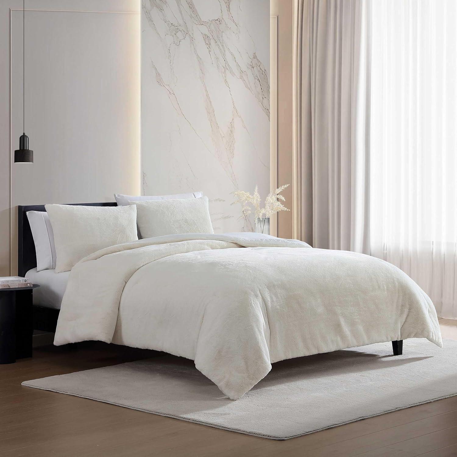 imageVera Wang  King Comforter Set UltraSoft Chenille Bedding wMatching Pillowcases Lightweight for Year Round Comforter 3 Piece Bed Set BeigeSignature Beige