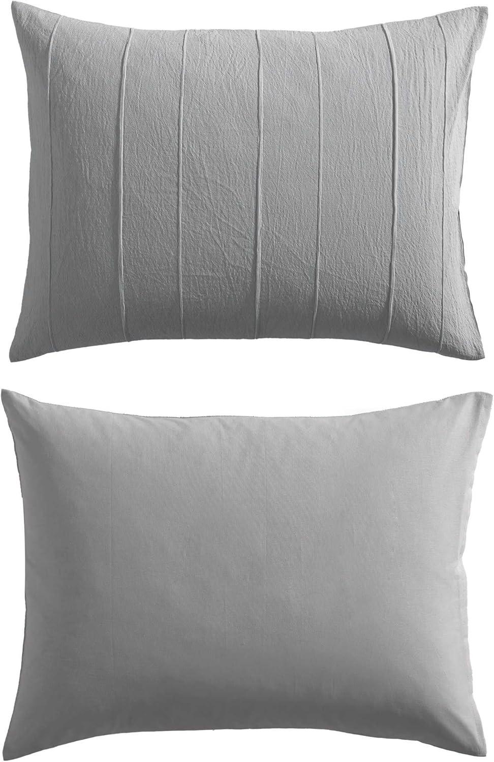 imageVera Wang  King Comforter Set UltraSoft Chenille Bedding wMatching Pillowcases Lightweight for Year Round Comforter 3 Piece Bed Set BeigeTucks Grey