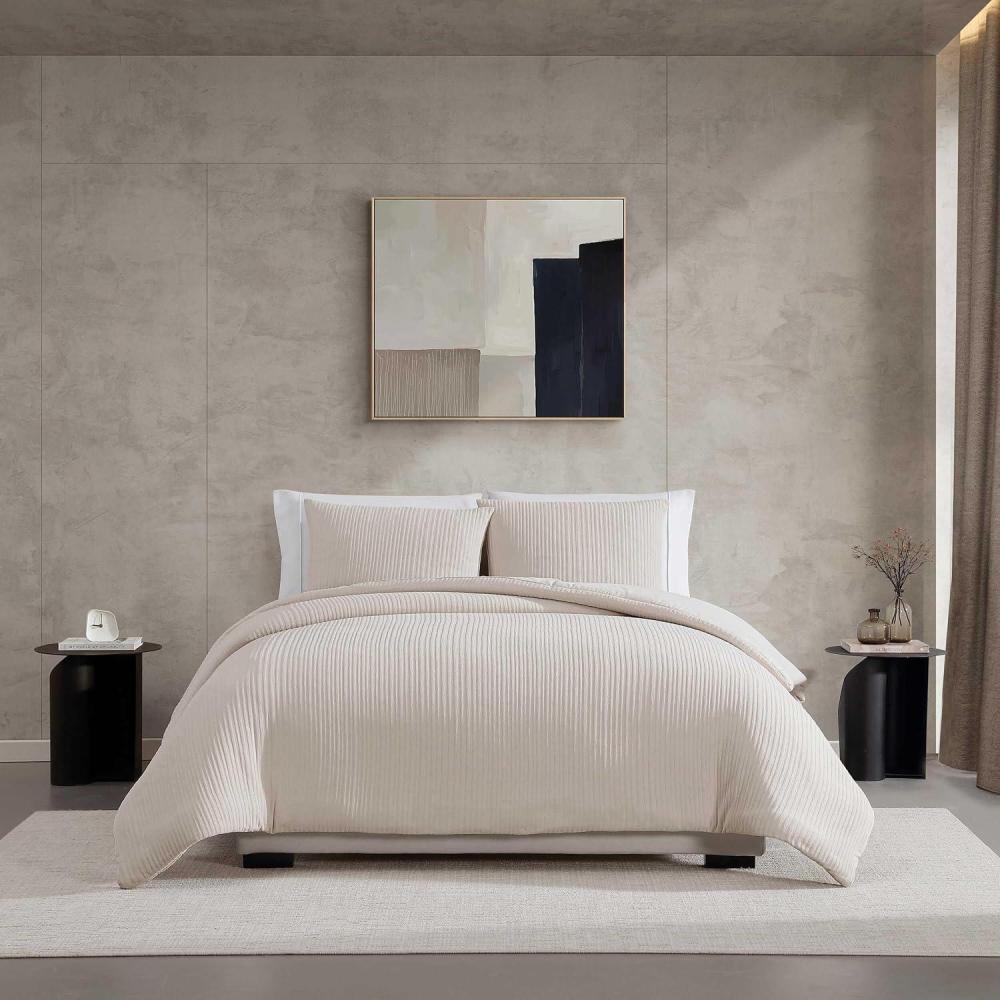 imageVera Wang  King Comforter Set UltraSoft Chenille Bedding wMatching Pillowcases Lightweight for Year Round Comforter 3 Piece Bed Set BeigeChenille Beige