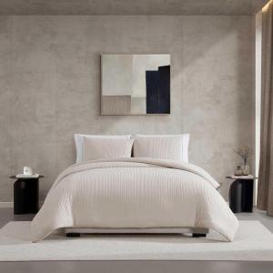 imageVera Wang  King Comforter Set UltraSoft Chenille Bedding wMatching Pillowcases Lightweight for Year Round Comforter 3 Piece Bed Set BeigeChenille Beige