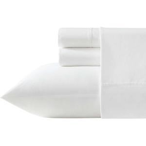 imageVera Wang  Queen Sheet Set 100 Egyptian Cotton Percale Bed Sheets with a Smooth ampamp Crisp Feel Deep Pockets Bedding with Matching Fitted Sheet ampamp Pillowcases BeigeBeige