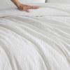 image:imageVera Wang  Comforter Set Luxurious Bedding Set with Matching Shams Grid Pattern Design Chic Room Essentials Bark Texture White QueenBark Texture White