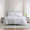 image:imageVera Wang  Queen Comforter Set Reversible Floral Bedding with a Naturally Soft Feel 3 Piece Bed Set with Matching Pillowcases Nebulous FlowerEtched Stripe GreyNebulous FlowerEtched Stripe Grey