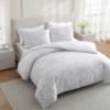 image:imageVera Wang  Queen Comforter Set Reversible Floral Bedding with a Naturally Soft Feel 3 Piece Bed Set with Matching Pillowcases Nebulous FlowerEtched Stripe GreyNebulous FlowerEtched Stripe Grey