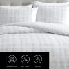 image:imageVera Wang  Queen Comforter Set Reversible Floral Bedding with a Naturally Soft Feel 3 Piece Bed Set with Matching Pillowcases Noir BouquetIkat Line GreyBlurred Plaid Tatami Blue