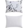 image:imageVera Wang  Queen Comforter Set Reversible Floral Bedding with a Naturally Soft Feel 3 Piece Bed Set with Matching Pillowcases Noir BouquetIkat Line GreyNoir BouquetIkat Line Grey