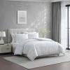 image:imageVera Wang  Queen Comforter Set Reversible Floral Bedding with a Naturally Soft Feel 3 Piece Bed Set with Matching Pillowcases Noir BouquetIkat Line GreyBlurred Plaid Tatami Blue
