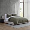 image:imageVera Wang  Queen Comforter Set Soft Cotton Blend Matelass Bedding with Cotton Percale Reverse Textured 3 Piece Bed Set with Matching Pillowcases Carved Lines GreenCarved Lines Green