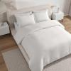 image:imageVera Wang  Queen Size Duvet Cover Set 100 Soft Textured Bed Set for Year Round Comfort 3Piece Reversible Bedding with Matching Pillowcases Crinkle Solid WhiteCrinkle Solid White