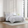 image:imageVera Wang  Queen Size Duvet Cover Set 100 Soft amp Smooth Cotton Sateen Floral Bedding 3Piece Reversible Bed Set with Matching Pillowcases Nebulous FlowerEtched Stripe Grey
