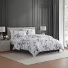 image:imageVera Wang  Queen Size Duvet Cover Set 100 Soft amp Smooth Cotton Sateen Floral Bedding 3Piece Reversible Bed Set with Matching Pillowcases Noir BouquetIkat Line GreyNoir Bouquet Ikat Line Grey
