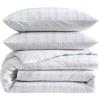 image:imageVera Wang  Queen Size Duvet Cover Set 100 Soft amp Smooth Cotton Sateen Floral Bedding 3Piece Reversible Bed Set with Matching Pillowcases Noir BouquetIkat Line GreyBlurred Plaid Tatami Blue