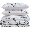 image:imageVera Wang  Queen Size Duvet Cover Set 100 Soft amp Smooth Cotton Sateen Floral Bedding 3Piece Reversible Bed Set with Matching Pillowcases Noir BouquetIkat Line GreyNoir Bouquet Ikat Line Grey