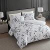 image:imageVera Wang  Queen Size Duvet Cover Set 100 Soft amp Smooth Cotton Sateen Floral Bedding 3Piece Reversible Bed Set with Matching Pillowcases Noir BouquetIkat Line GreyNoir Bouquet Ikat Line Grey