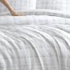image:imageVera Wang  Queen Size Duvet Cover Set 100 Soft amp Smooth Cotton Sateen Floral Bedding 3Piece Reversible Bed Set with Matching Pillowcases Noir BouquetIkat Line GreyBlurred Plaid Tatami Blue