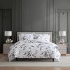 image:imageVera Wang  Queen Comforter Set Reversible Floral Bedding with a Naturally Soft Feel 3 Piece Bed Set with Matching Pillowcases Noir BouquetIkat Line GreyNoir BouquetIkat Line Grey