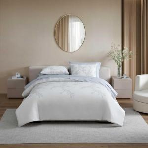 image:imageVera Wang  Queen Size Duvet Cover Set 100 Cotton Bedding with a Naturally Soft Feel 3Piece Bed Set with Matching Pillowcases Trailing Vines BeigeTrailing Vines Beige