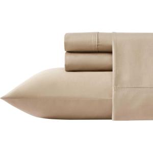 image:imageVera Wang  Queen Sheet Set Silky Soft Sateen Bedding with Matching Pillowcases Fully Elastic Fitted Sheet Deep Pocket Bed Set Breathable AllSeason Comfort TriBlend BeigeBeige
