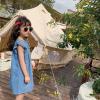 imageGirls Ruffle Dress Sleeveless Casual Summer Dresses for Kids Party Wedding Princess Dress 19 YearsBlue