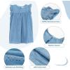 imageGirls Ruffle Dress Sleeveless Casual Summer Dresses for Kids Party Wedding Princess Dress 19 YearsBlue