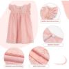 imageGirls Ruffle Dress Sleeveless Casual Summer Dresses for Kids Party Wedding Princess Dress 19 YearsPink