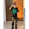 imageRolanko Boys Cargo Pants Casual Kids Joggers Elastic Waist Outdoor Hiking Baggy Trousers 414 YearsAcamouflage