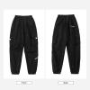 imageRolanko Boys Cargo Pants Casual Kids Joggers Elastic Waist Outdoor Hiking Baggy Trousers 414 YearsBblack