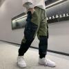 imageRolanko Boys Cargo Pants Casual Kids Joggers Elastic Waist Outdoor Hiking Baggy Trousers 414 YearsD2army Black