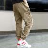 imageRolanko Boys Cargo Pants Casual Kids Joggers Elastic Waist Outdoor Hiking Baggy Trousers 414 YearsD3khaki