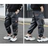 imageRolanko Boys Cargo Pants Casual Kids Joggers Elastic Waist Outdoor Hiking Baggy Trousers 414 YearsG1rust Grey