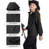 imageRolanko Boys Girls Waterproof Windbreaker Hooded Jacket Lightweight Raincoats for Kids Outdoor Rain JacketBlack