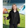 imageRolanko Boys Girls Waterproof Windbreaker Hooded Jacket Lightweight Raincoats for Kids Outdoor Rain JacketBlack