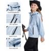 imageRolanko Boys Girls Waterproof Windbreaker Hooded Jacket Lightweight Raincoats for Kids Outdoor Rain JacketBlue